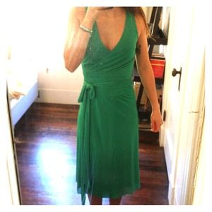 Banana republic emerald green wrap dress