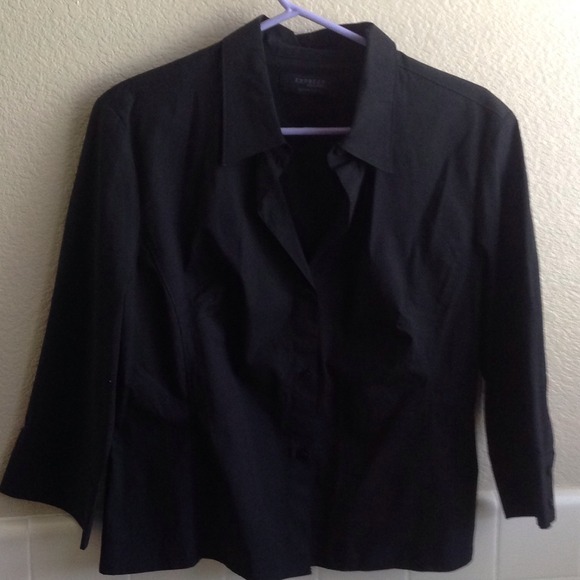 Basic black button up dress shirt