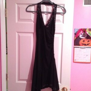 Black Halter Dress with sequence