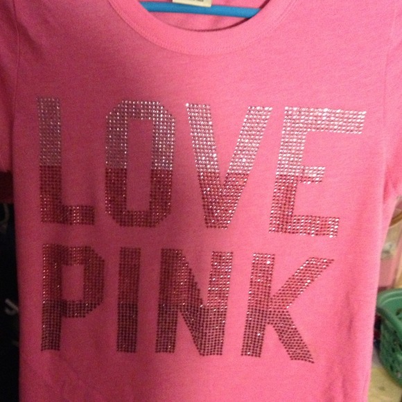 😻Love Pink Ombré Rhinestone T RARE - Picture 3 of 3
