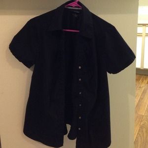 Black button up Lane Bryant top