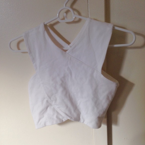 White LF crop top