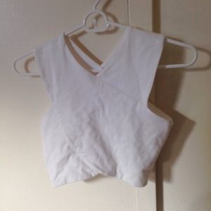 White LF crop top