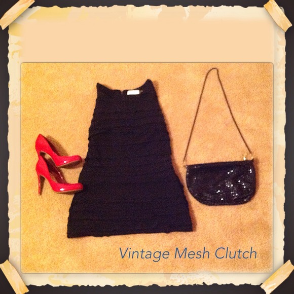 Vintage Mesh Cross Body Clutch