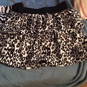 Black and white skirts zebra and cheetah print