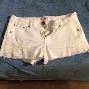 White with lace shorts