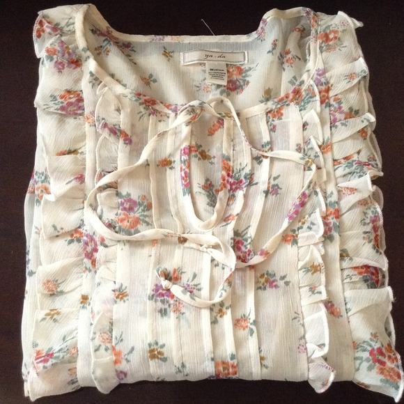 Ya . da  cream floral print blouse Nordstrom