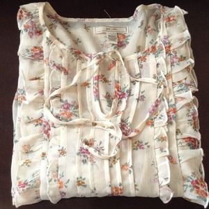 Ya . da  cream floral print blouse Nordstrom