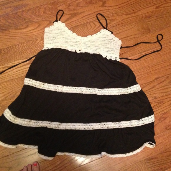 Cute black and cream crochet dress