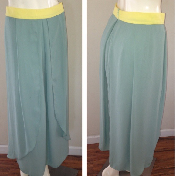 Mint and yellow skirt drape look🚫SOLD