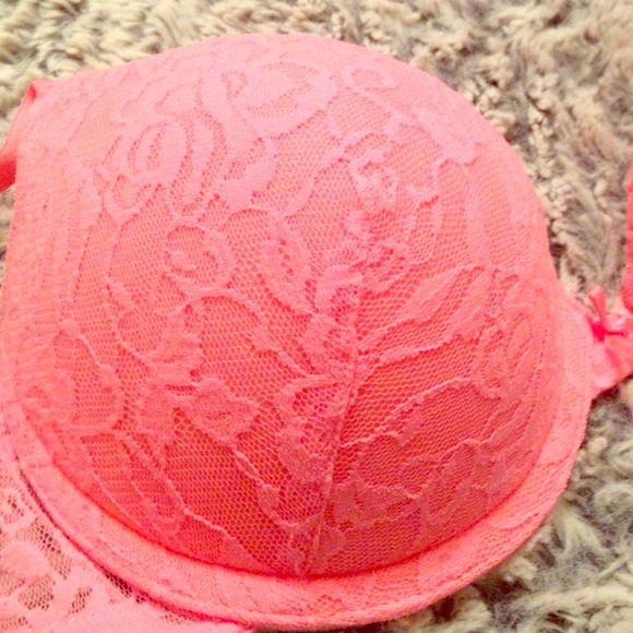 Bright Pink/Orange Push-Up Bra