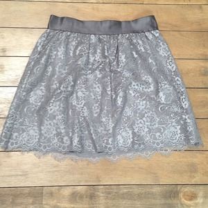J Crew Gray Lace Skirt Size 2