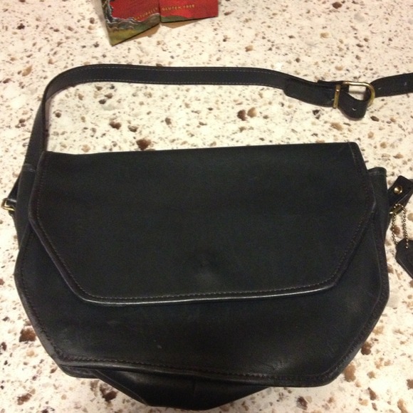 Authentic vintage navy blue coach purse
