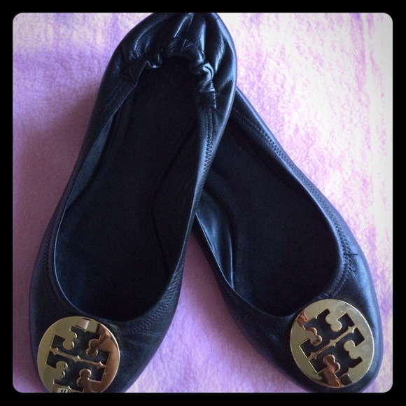 Black Tory Burch Reva flat