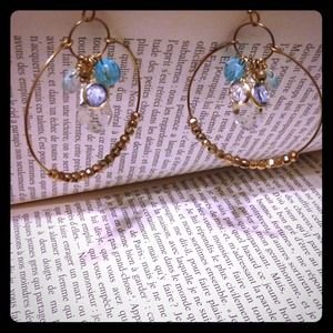 REDUCED!!! Anthropologie Blue Cluster Hoops!