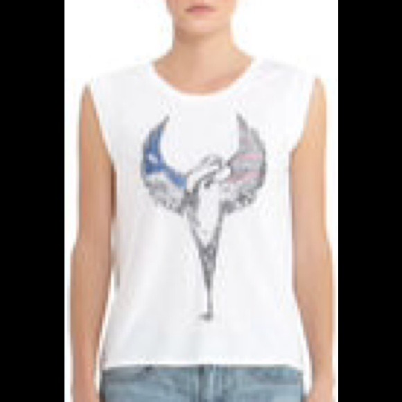 Rachel Roy crane American flag muscle tee