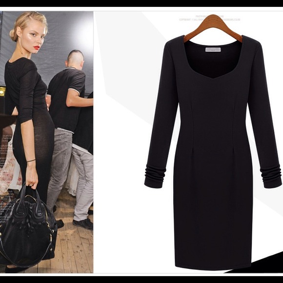 🎊HOST PICK🎊Classic Black Dress With Long Sleeves