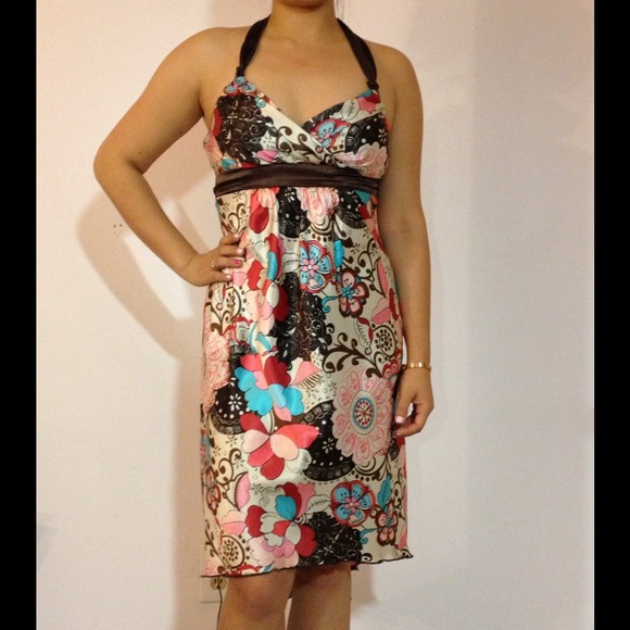 Colorful halter dress