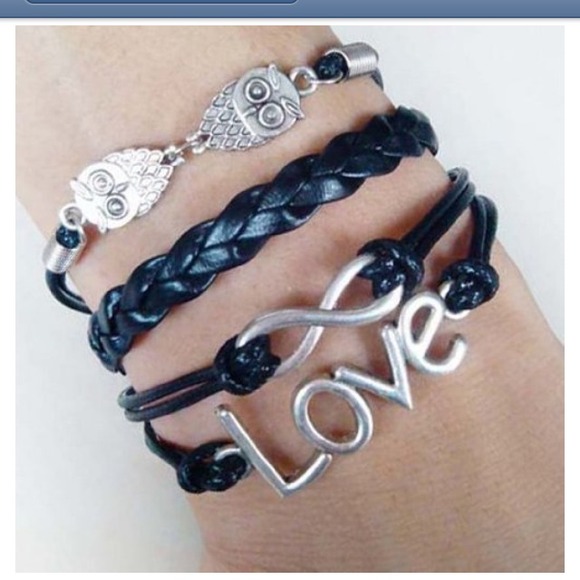 SOLD!!!!! super cute owl love infinity bracelet