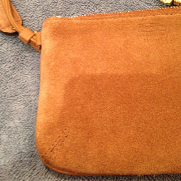 Coach tan suede wristlet. - Picture 2 of 3