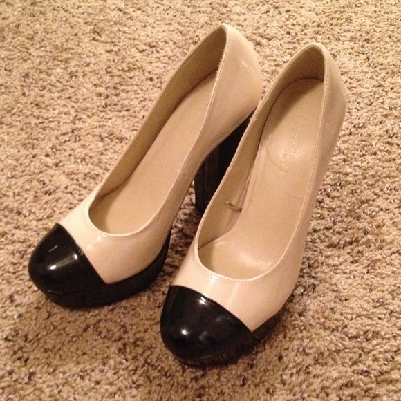 Nude & black heels