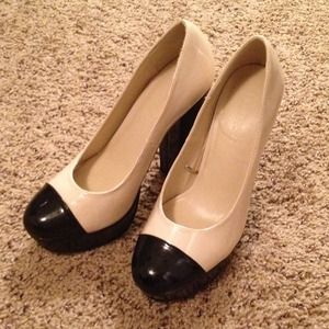 Nude & black heels