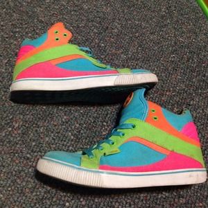Multi-color neon Pastry high tops