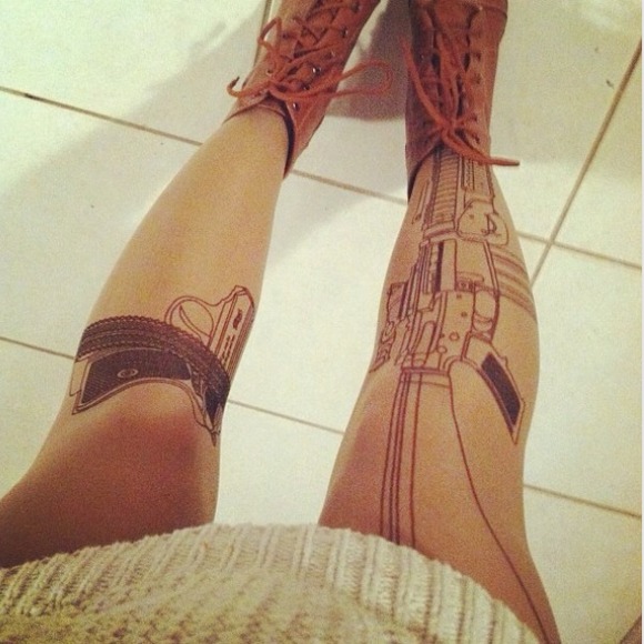 🚫BUNDLED @silveraurora Gun tattoo tights