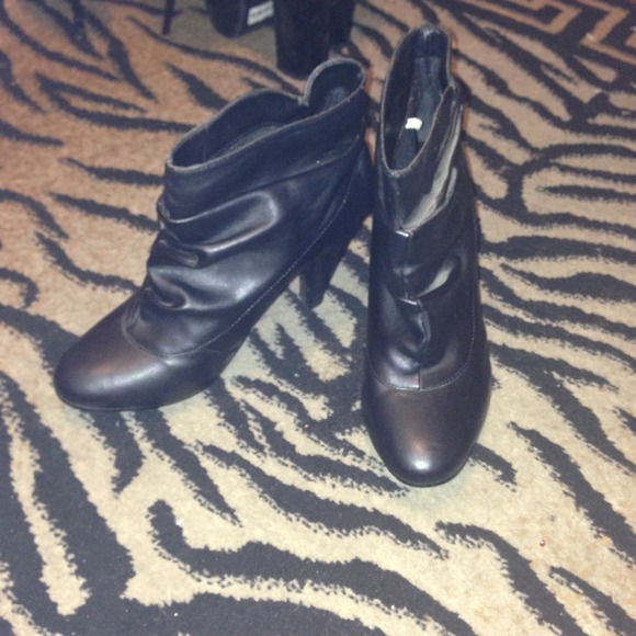 Ankle high black boots