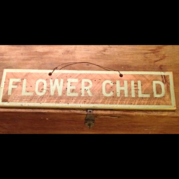 Flower child distressed wood sign
