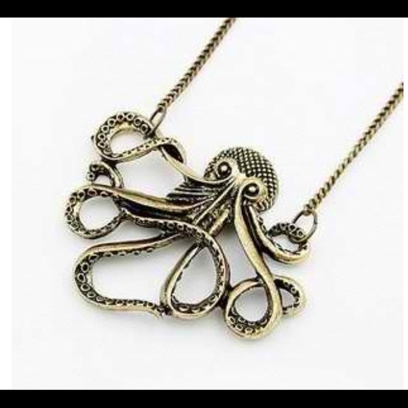 Bundled HP 🎉 Antiqued Bronze Octopus Necklace - Picture 2 of 4