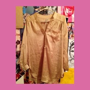 Gold silk top