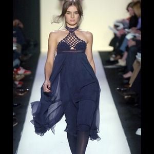 BCBG Max Azria Collection Navy Blue Dress 6 NWOT