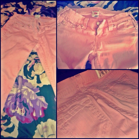 PINK "breast cancer" true religion jeans - Picture 1 of 1