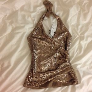 SEQUIN HALTER TOP.