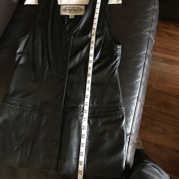 100% Leather Black Vest - Picture 7 of 7