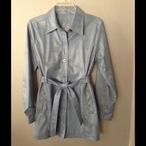 🆕LISTING❤️BLUE/GRAY PLEATHER JACKET, BEAUTIFUL!!