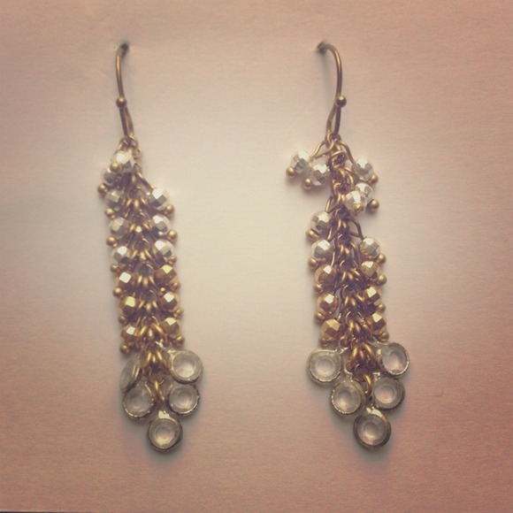 Adorable Anthropologie gold sparkly earrings - new