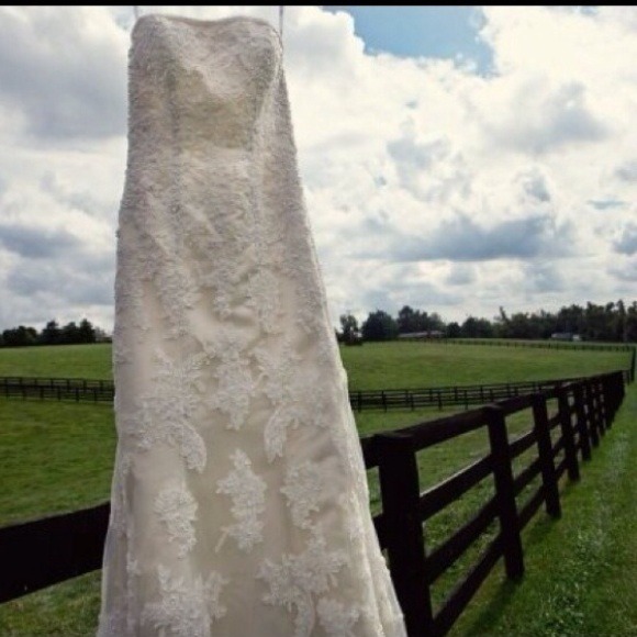 Oleg Cassini lace wedding dress size 2 - Picture 2 of 4