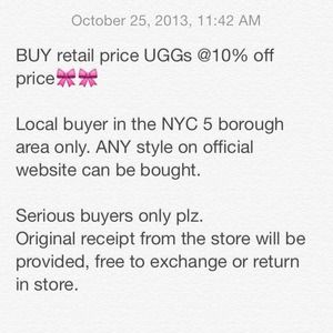 UGG discount price 10%off retail