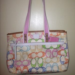 Coach Rainbow Scribbler Large Tote