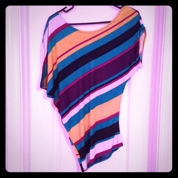 Striped multi colored loose fitted top.