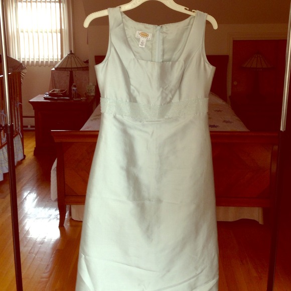 Light blue silk cocktail dress