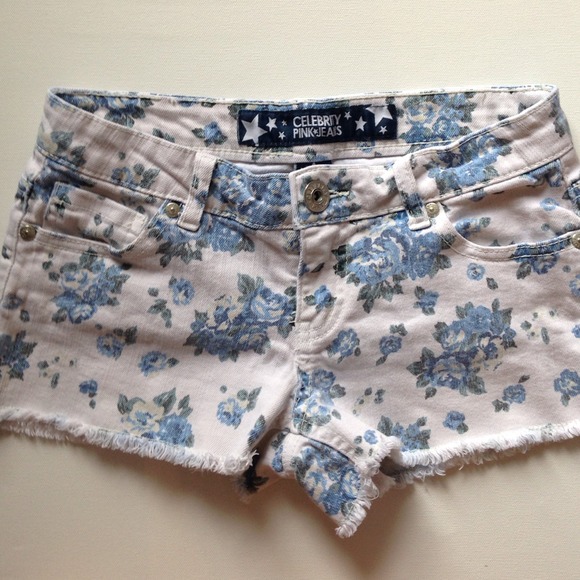pacsun blue floral print low rise shorts
