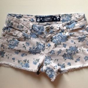 pacsun blue floral print low rise shorts
