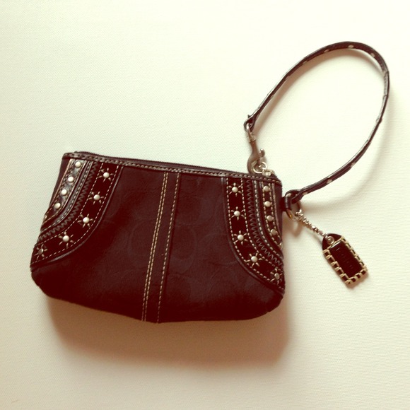 Vintage grunge black coach wristlet
