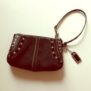 Vintage grunge black coach wristlet