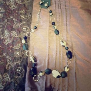 Costume jewelry long necklace and earrings