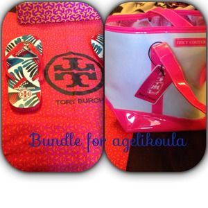 Tory burch flip flop and juicy couture tote
