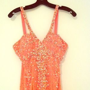 Classy coral colored dress